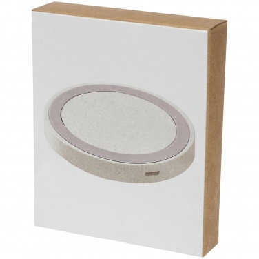 Logo trade promotional merchandise picture of: Naka 5W wheat straw wireless charging pad