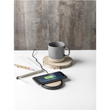 Logo trade advertising product photo of: Kivi 10W limestone/cork wireless charging pad