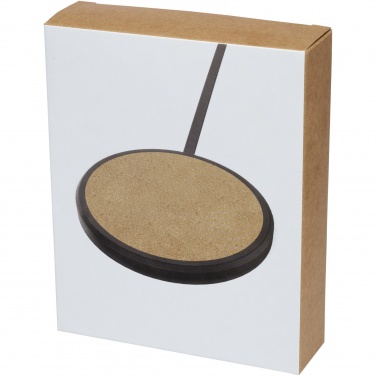 Logo trade advertising products image of: Kivi 10W limestone/cork wireless charging pad
