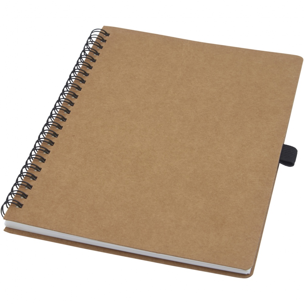 Logotrade promotional item image of: Cobble A5 wire-o recycled cardboard notebook with stone paper
