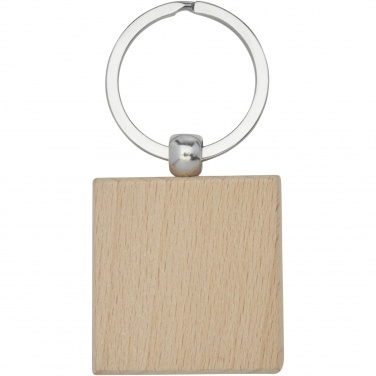 Logo trade promotional gift photo of: Gioia beech wood squared keychain