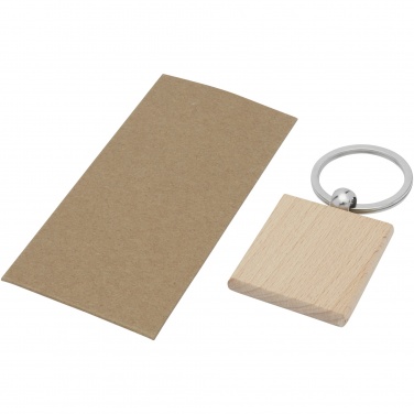Logotrade promotional items photo of: Gioia beech wood squared keychain