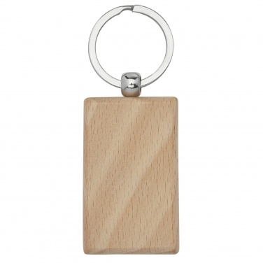 Logo trade promotional products image of: Gian beech wood rectangular keychain