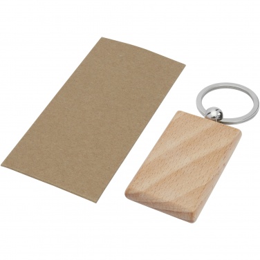 Logotrade promotional gift picture of: Gian beech wood rectangular keychain
