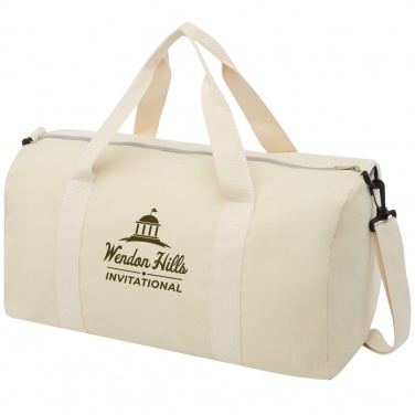 Logo trade corporate gift photo of: Pheebs 450 g/m² recycled cotton and polyester duffel bag 24L