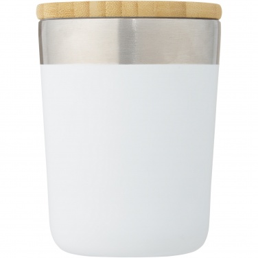 Logo trade promotional items image of: Lagan 300 ml stainless steel tumbler with bamboo lid