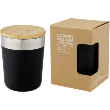 Logo trade promotional item photo of: Lagan 300 ml stainless steel tumbler with bamboo lid