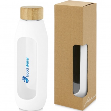 Logo trade promotional giveaway photo of: Tidan 600 ml borosilicate glass bottle with silicone grip