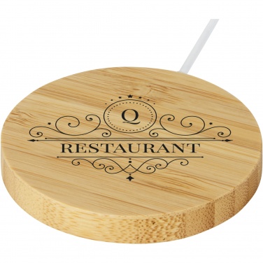 Logotrade promotional item picture of: Atra 10W bamboo magnetic wireless charging pad