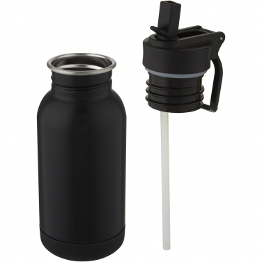 Logo trade advertising products image of: Lina 400 ml stainless steel sport bottle with straw and loop