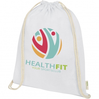Logo trade advertising products image of: Orissa 140 g/m² organic cotton drawstring bag 5L