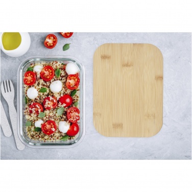 Logo trade promotional gift photo of: Roby glass lunch box with bamboo lid