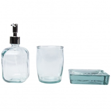 Logotrade advertising product picture of: Jabony 3-piece recycled glass bathroom set