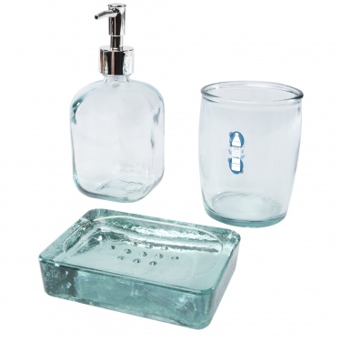 Logo trade promotional giveaway photo of: Jabony 3-piece recycled glass bathroom set