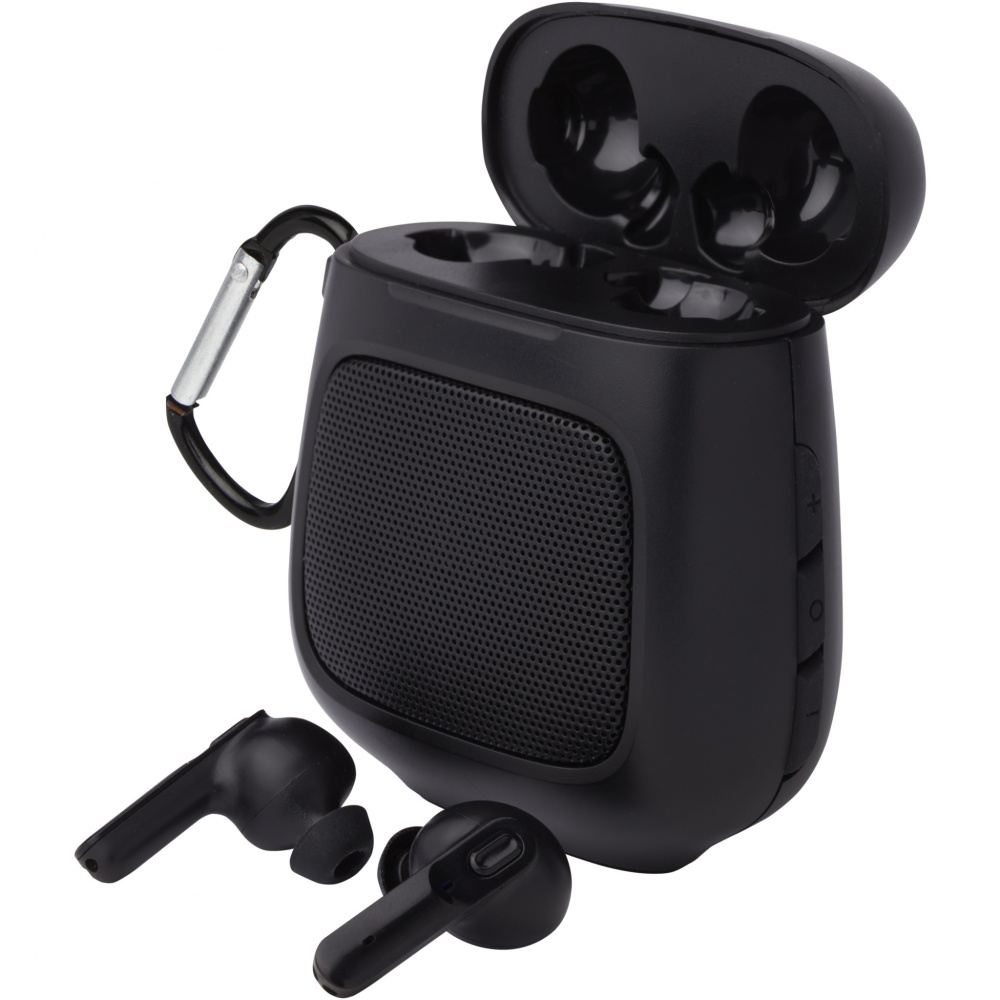 Logo trade promotional product photo of: Remix auto pair True Wireless earbuds and speaker