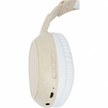 Logo trade promotional gifts image of: Riff wheat straw Bluetooth® headphones with microphone