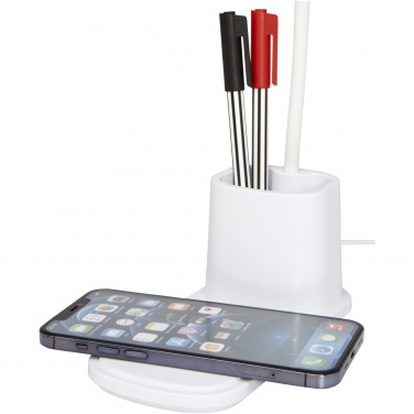 Logo trade promotional giveaway photo of: Bright desk lamp and organizer with wireless charger