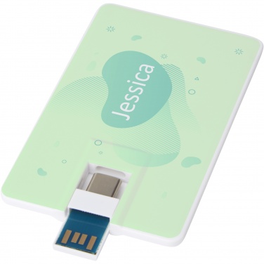 Logo trade promotional giveaways picture of: Duo slim 32GB USB drive with Type-C and USB-A 3.0