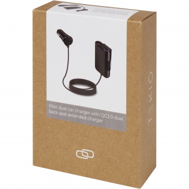 Logo trade promotional merchandise picture of: Pilot dual car charger with QC 3.0 dual back seat extended charger