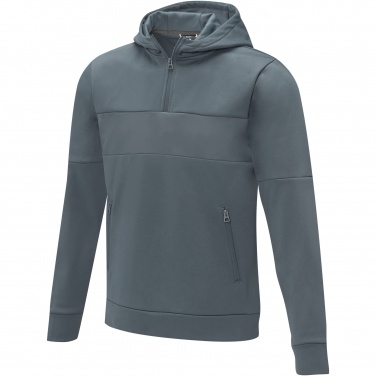Logo trade promotional giveaways image of: Sayan men's half zip anorak hooded sweater
