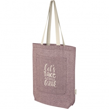 Logo trade promotional products image of: Pheebs 150 g/m² recycled cotton tote bag with front pocket 9L