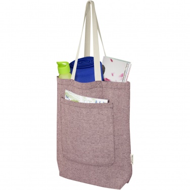 Logotrade promotional giveaways photo of: Pheebs 150 g/m² recycled cotton tote bag with front pocket 9L