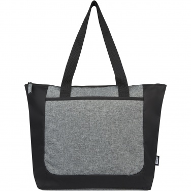 Logo trade corporate gifts image of: Reclaim GRS recycled two-tone zippered tote bag 15L