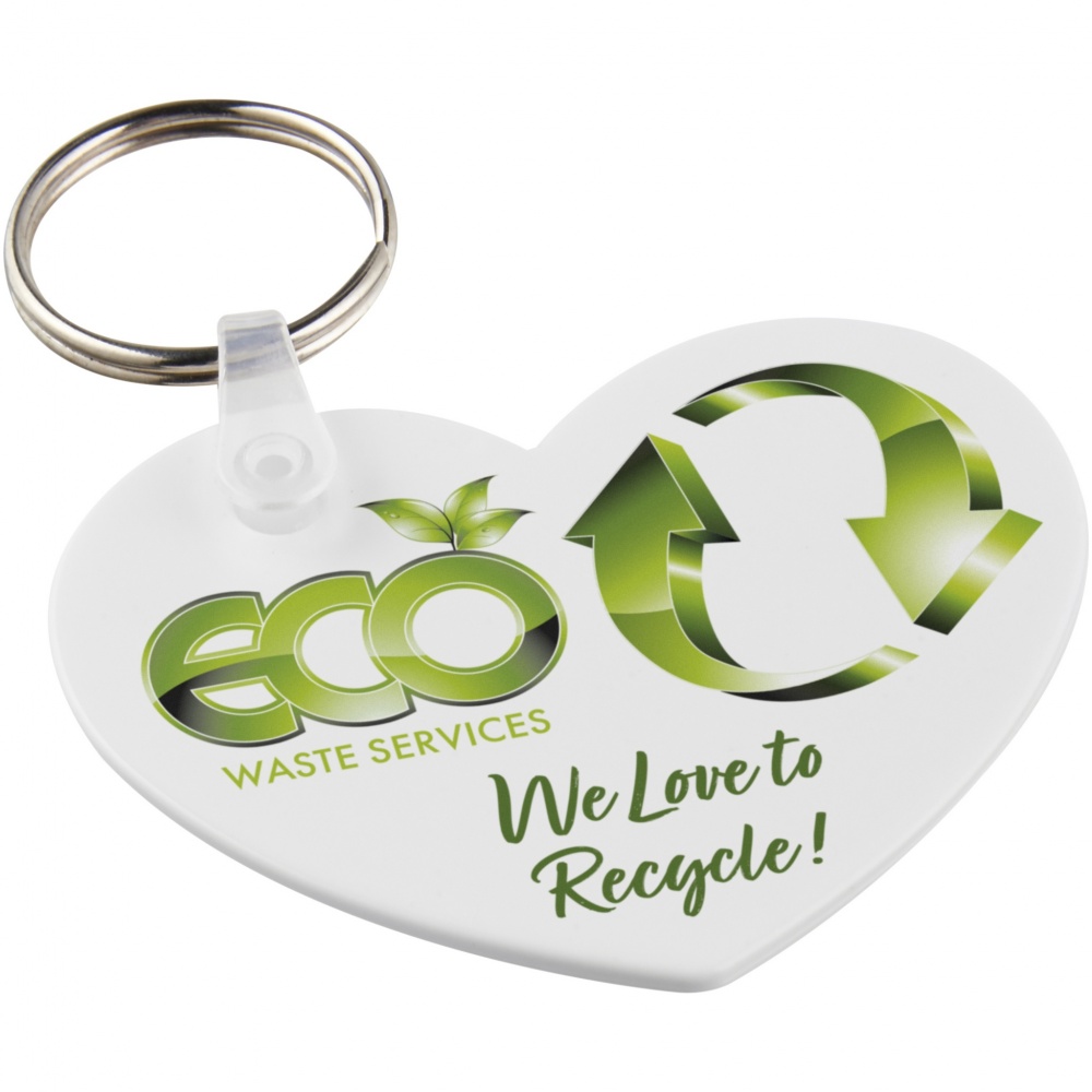 Logo trade promotional merchandise picture of: Tait heart-shaped recycled keychain