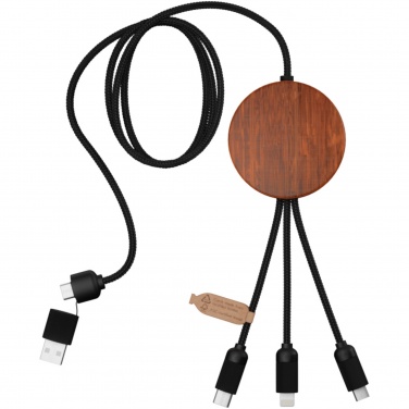 Logo trade promotional giveaways picture of: SCX.design C40 5-in-1 rPET light-up logo charging cable and 10W charging pad