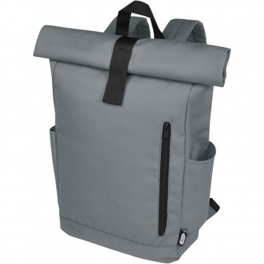 Logo trade promotional product photo of: Byron 15.6" GRS RPET roll-top backpack 18L
