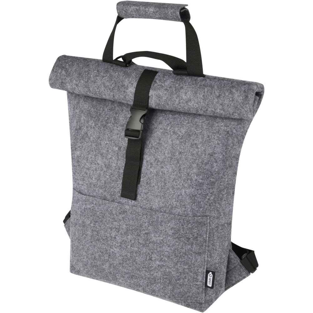 Logotrade promotional item image of: Felta GRS recycled felt roll-top bike bag 13L