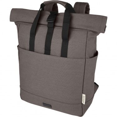 Logotrade business gifts photo of: Joey 15” GRS recycled canvas rolltop laptop backpack 15L