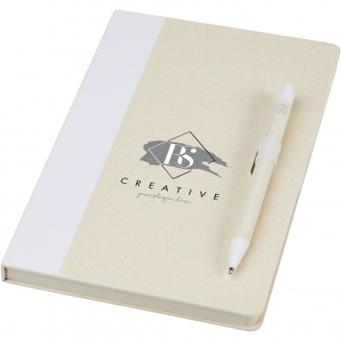 Logotrade promotional products photo of: Dairy Dream A5 size reference recycled milk cartons notebook and ballpoint pen set
