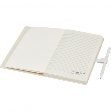 Logotrade corporate gifts photo of: Dairy Dream A5 size reference recycled milk cartons notebook and ballpoint pen set