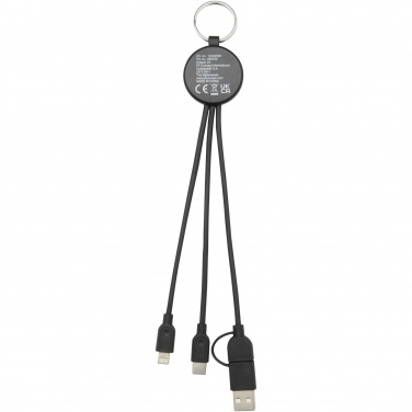 Logotrade corporate gifts photo of: Tecta 6-in-1 recycled plastic/bamboo charging cable with keyring