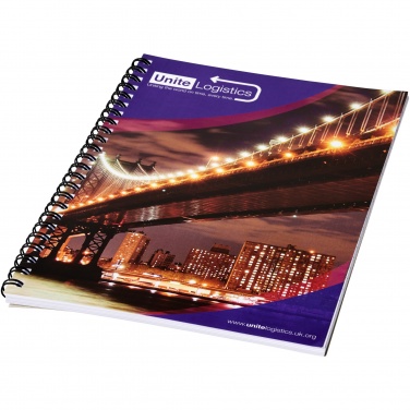 Logo trade promotional gifts image of: Desk-Mate® A5 spiral notebook with printed back cover