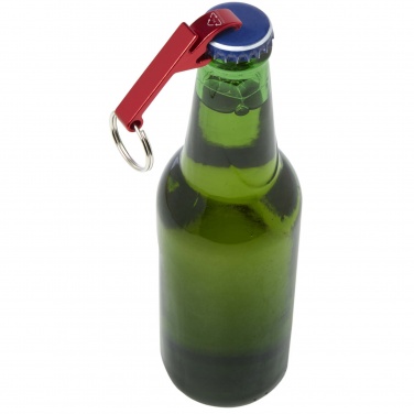 Logotrade corporate gift image of: Tao RCS recycled aluminium bottle and can opener with keychain 