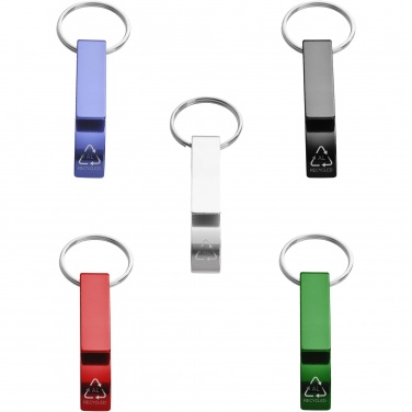 Logotrade corporate gift image of: Tao RCS recycled aluminium bottle and can opener with keychain 
