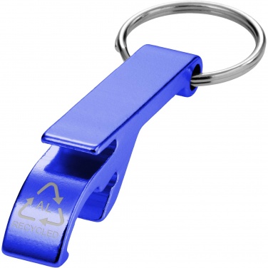 Logo trade promotional gift photo of: Tao RCS recycled aluminium bottle and can opener with keychain 