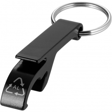 Logo trade corporate gifts picture of: Tao RCS recycled aluminium bottle and can opener with keychain 