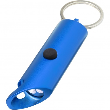 Logo trade corporate gift photo of: Flare RCS recycled aluminium IPX LED light and bottle opener with keychain