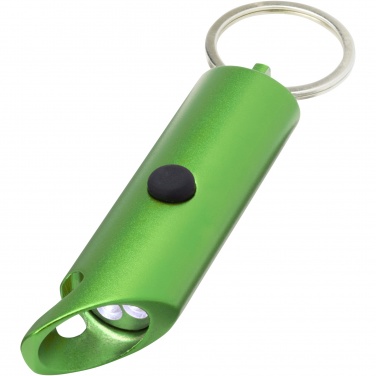 Logo trade advertising product photo of: Flare RCS recycled aluminium IPX LED light and bottle opener with keychain