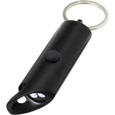 Logotrade promotional merchandise image of: Flare RCS recycled aluminium IPX LED light and bottle opener with keychain
