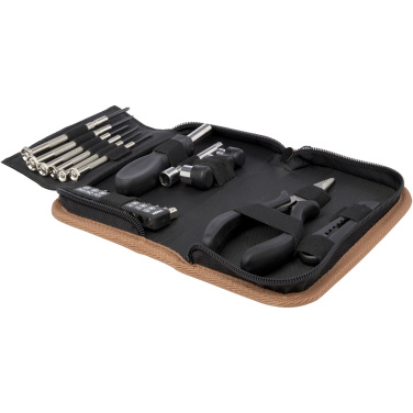 Logo trade promotional products picture of: Spike 24-piece RCS recycled plastic tool set with cork pouch