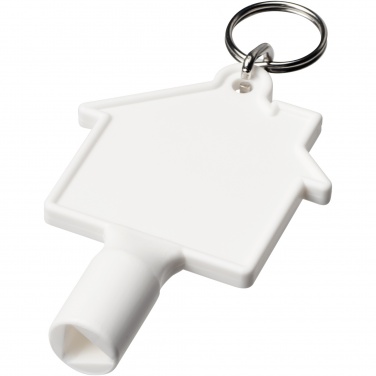 Logo trade promotional merchandise picture of: Maximilian house-shaped recycled utility key keychain