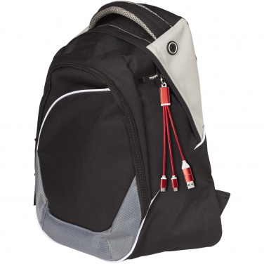 Logotrade corporate gift image of: Metal 4-in-1 recycled aluminium charging cable with keychain