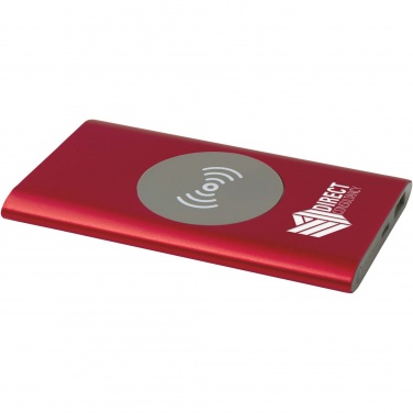 Logo trade promotional merchandise photo of: Juice 4000 mAh Type-C recycled aluminium wireless power bank 