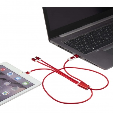 Logo trade corporate gift photo of: Versatile 5-1 recycled aluminium charging cable