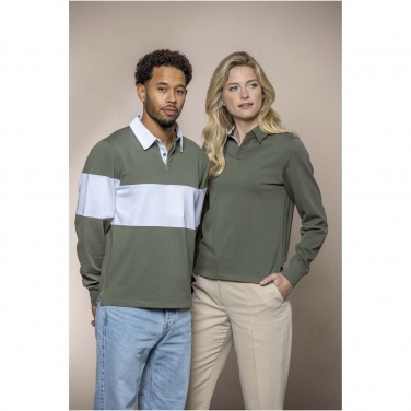Logo trade promotional giveaways picture of: Clyde unisex organic rugby polo sweatshirt