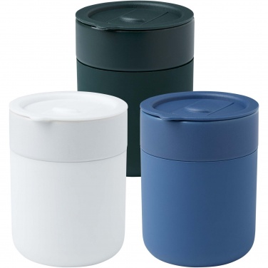 Logo trade advertising product photo of: Java 330 ml ceramic tumbler with silicone wrap and plastic lid
